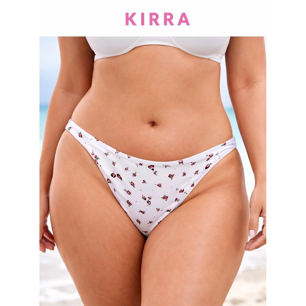 KIRRA White Floral Bikini Bottoms Full Coverage Swimsuit XL